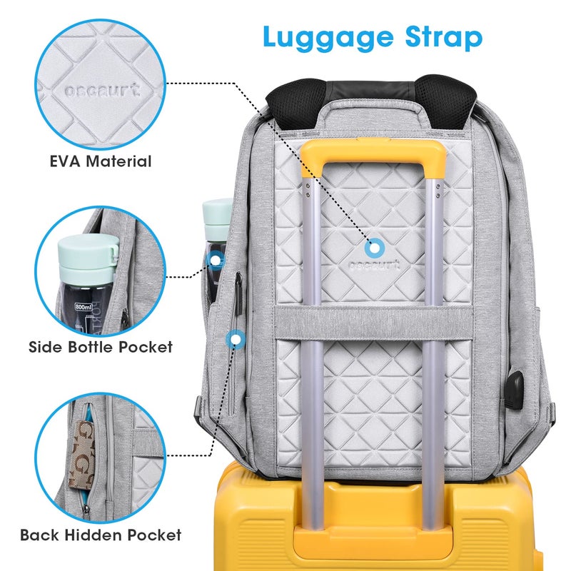 oscaurt Anti Theft Backpack 15.6 Inch Laptop Travel Backpack with Hidden Zipper and USB Charging Port Waterproof Business Computer Bag for Men & Women - Image 4
